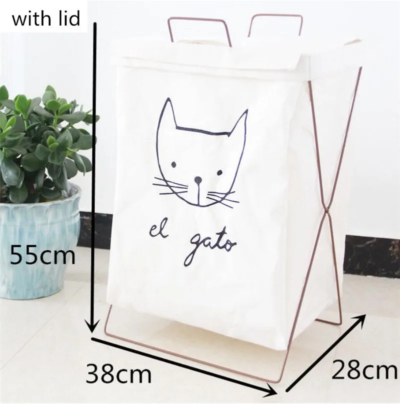 Household Laundry Storage Basket Lovely Pattern Sundries Container Folding Clothes Storage Bag 1 Piece Laundry Packing Case