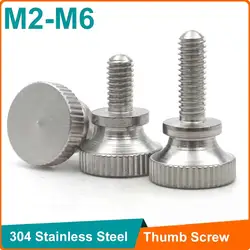 1 - 10pcs M2 M2.5 M3 M4 M5 M6 304 Stainless Steel High Step Thumb Bolt Hand Grip Knob Bolts Knurled Thumb Screws Length 3 - 35mm