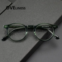 2025 Vintage Acetate Eyeglasses Frame for Men Round Glasses frame Women Retro Luxury Brand spectacles Korea full male Eyewear