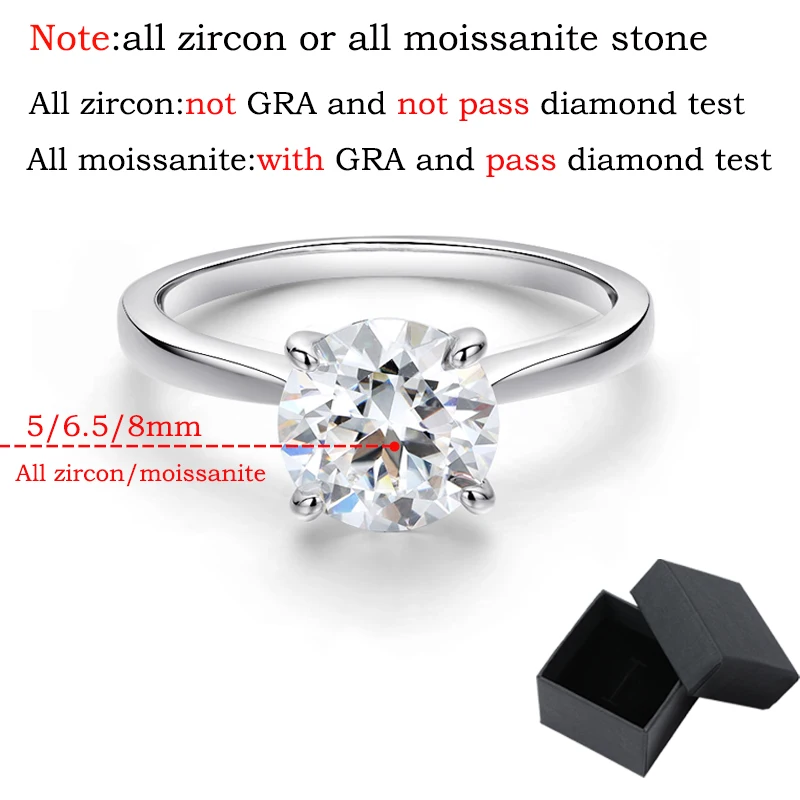 Smyoue White Gold 2ct 100% Moissanite Engagement Ring for Women S925 Sterling Silver Lab Diamond Promise Wedding Band Jewelry