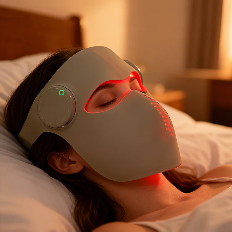 Wireless 4 Wavelength Acne Light Therapy Mask 4D Laser Contours Red Light Therapy Mask