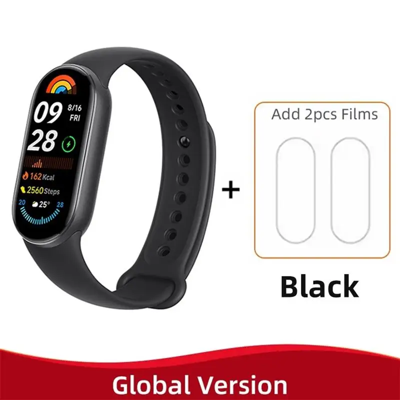 أفضل الإصدار العالمي الفرقة 9 Mi سوار ذكي 9 ألوان AMOLED 1.62 "الترا 21 يومًا عمر البطارية Miband ساعة معصم الأكسجين في الدم