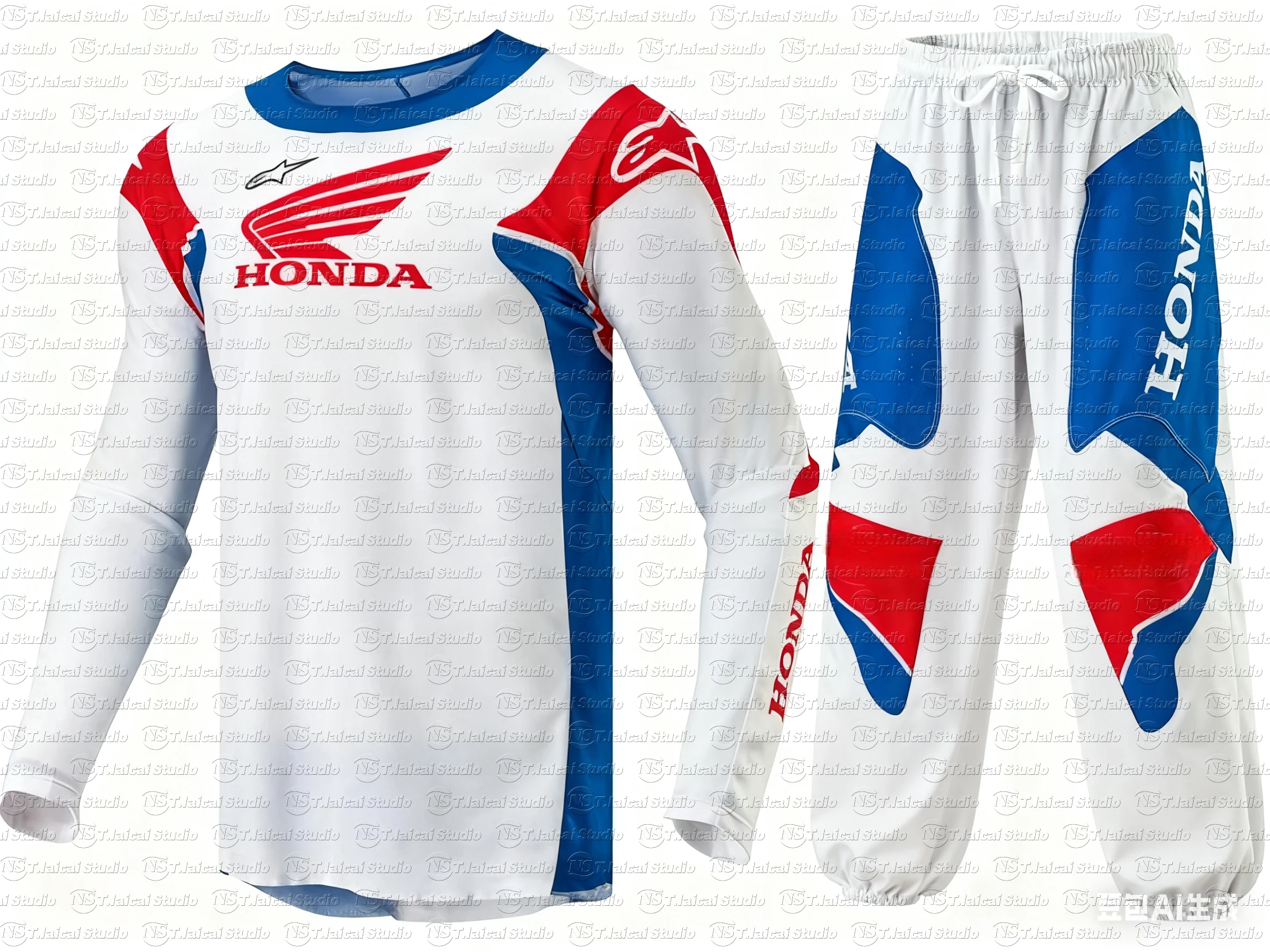 

Высокопроизводительный трикотаж для мотокросса Honda с длинными рукавами, быстросохнущие дышащие брюки для внедорожников и горных байкеров