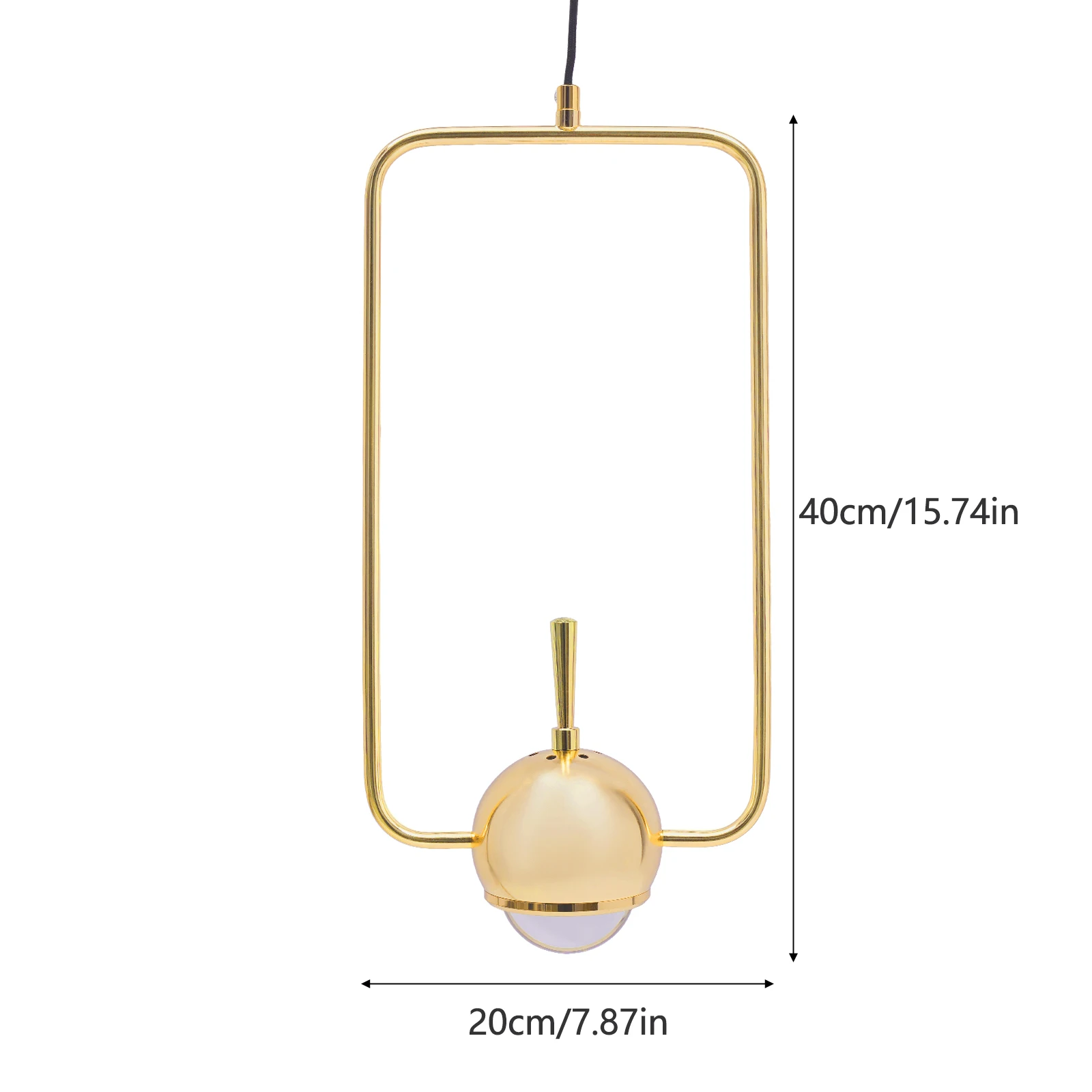 Modern Golden Rectangle Tube LED Ceiling Light Metal Suspension Hanging Pendant Lamp