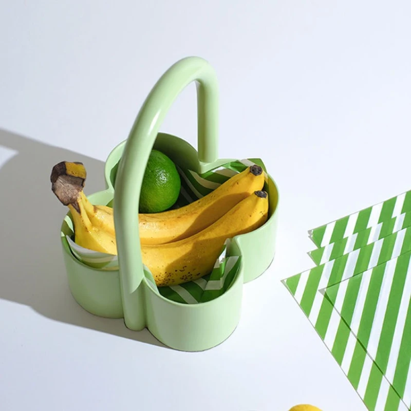 Portable Fruit Basket Modern Minimalist Flower Basket Design Fruit Bowl Creative Pretty Aesthetic Storage Baskets Home Decor