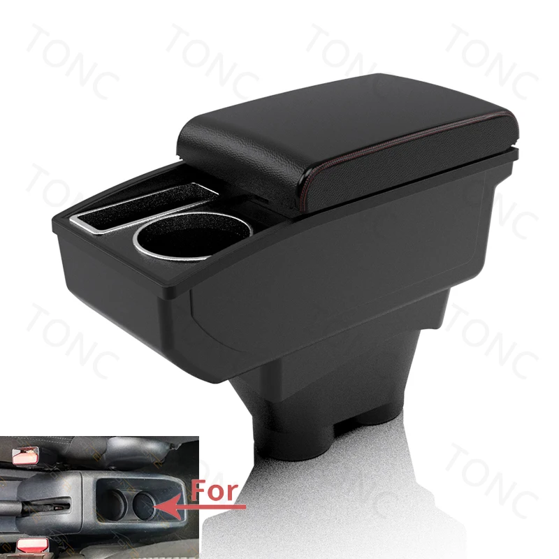 For Peugeot 208 Armrest Box Storage box Car accessories Retrofit parts Interior details Cup holder 2012-2018