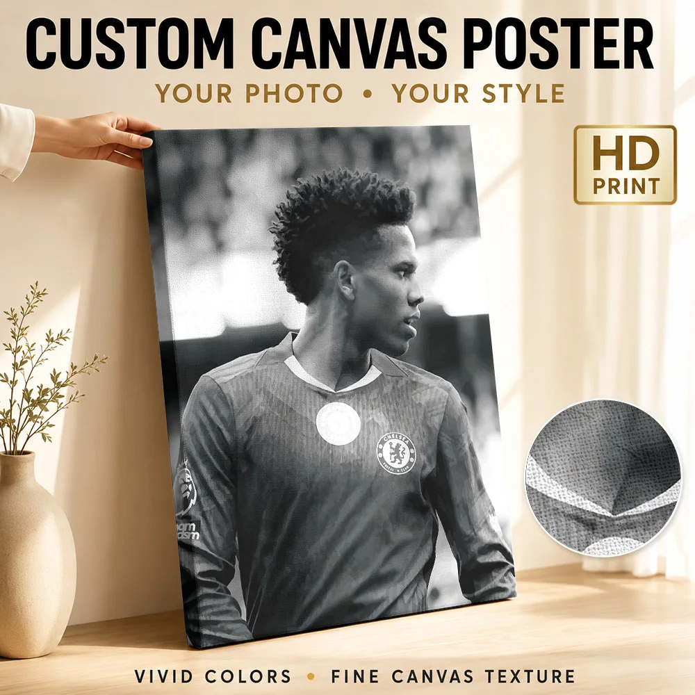 Dynamic Soccer Kick Canvas Poster Digital Illustration Canvas Wall Art With Customized Photo For Home Gym Ideal Supporter Gift