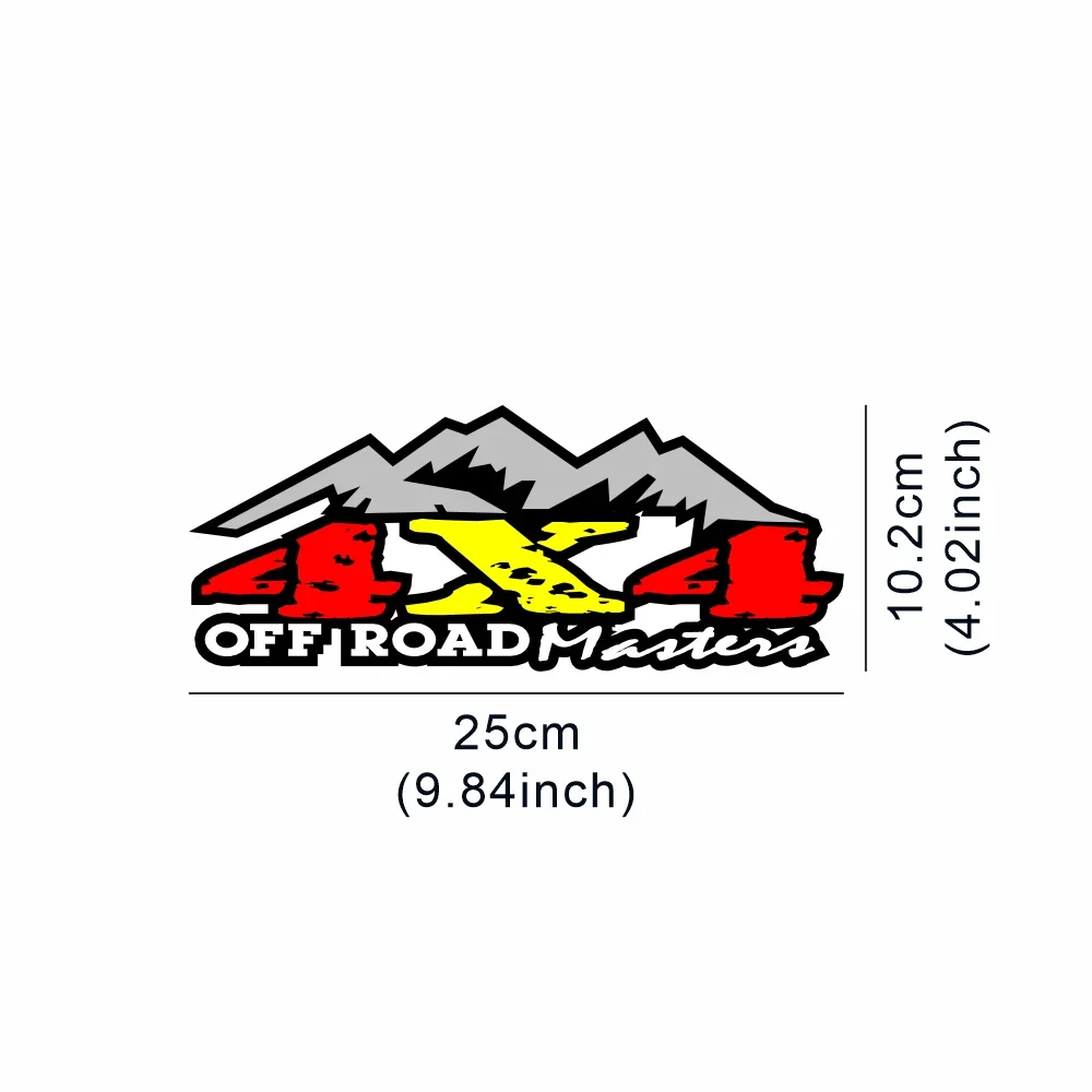 2D Flat 1Pc 4x4 Off-Road Masters Vinyl Sticker, Waterproof UV Resistant, for Offroad Car Decor, Holiday Gift