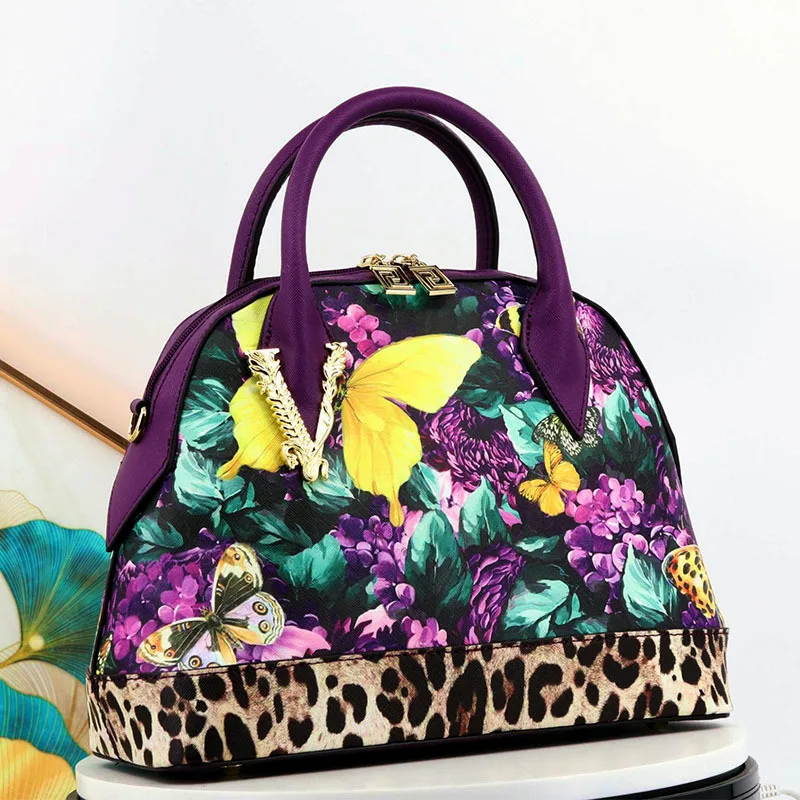 VM FASHION KISS Large Capacity Women\'s Shell Handbags 2024 European And American Printed Crossbody Bag Women Shoulder Bag