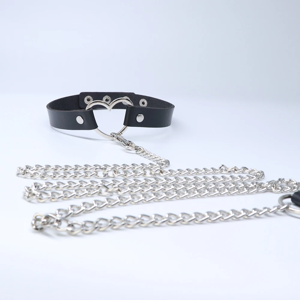 Bdsm بولي Leather الجلود المختنق مع سلسلة المقود النساء عبودية ربطة القوس فيونكة طوق الجلود الرقيق المثيرة طوق الخاضعة ناضجة الملحقات