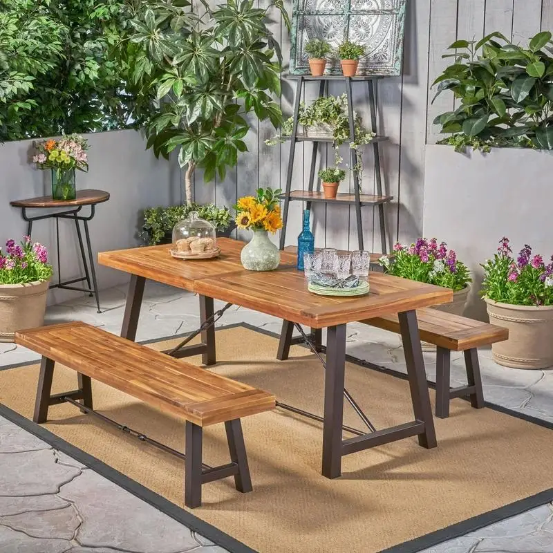 3-Piece Wooden Outdoor Dining Set