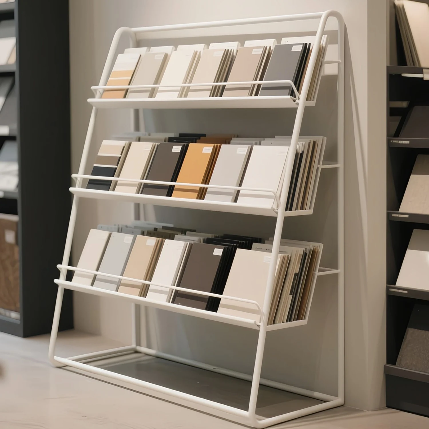 Floor-to-ceiling building materials swatch integrated ceiling sample rack ceramic stone display rack clothing cabinet door swatc