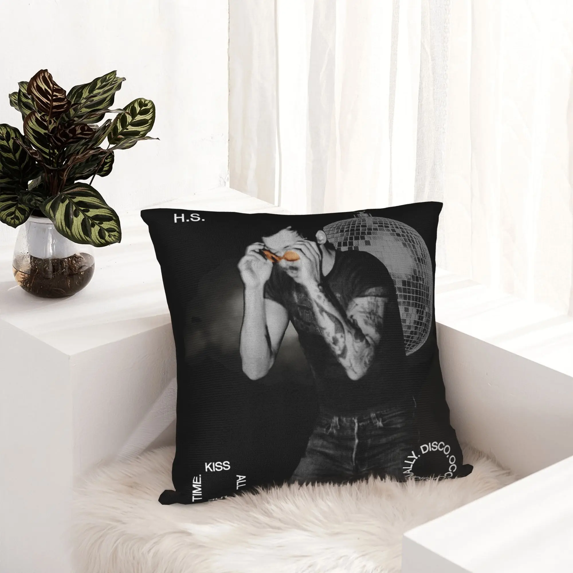 Harrys Styles Kiss All the Time Disco Occasionally Pillowcase Soft Fabric Cushion Cover Aperture Throw Pillow Case Cover Bed