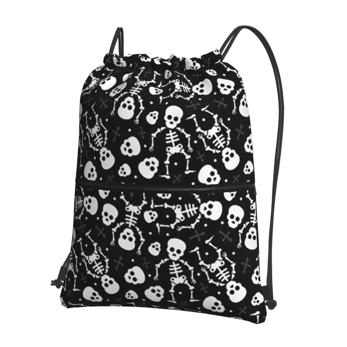 

Skull Floral Rose Thorn Gothic Backpacks Casual Drawstring Bags Shoes Bag Book Bags for Man Woman Students