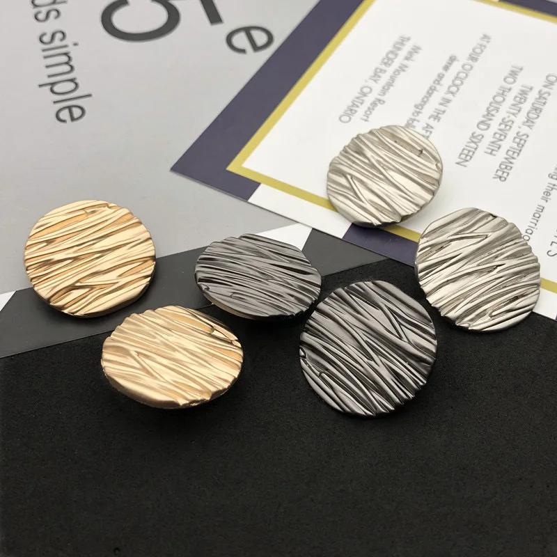 10Pcs/Lot Fashion Stripe Metal Button for Windbreaker Coat Sewing Boutique Buttons Decorative