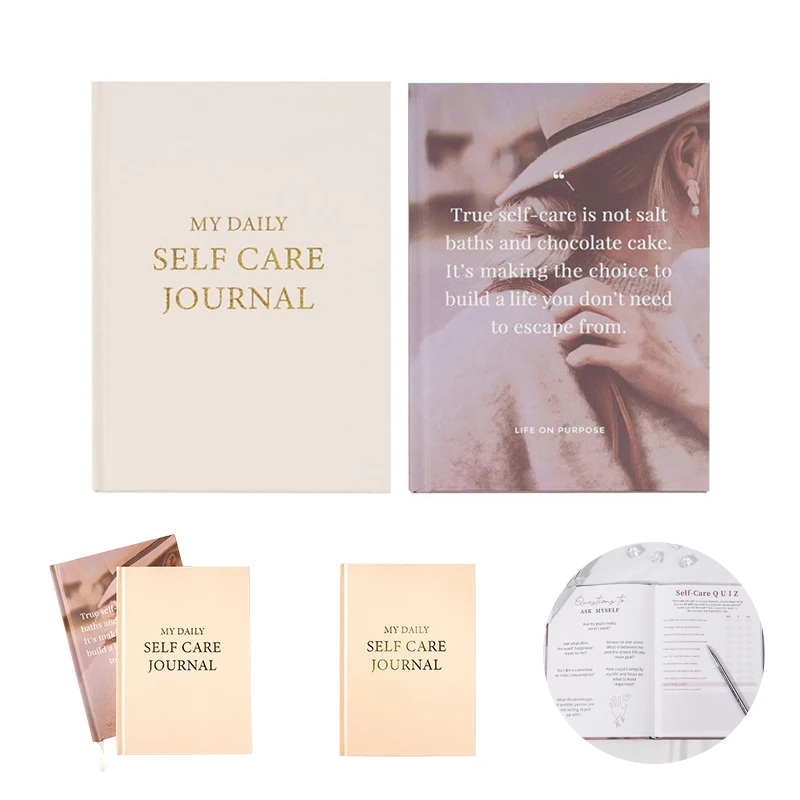 Kişisel Bakım Günlük Kitabı Şükran Dergisi Mutluluk A5 Defter Kumaş Kitap Planlayıcısı Kılavuzlu Kendinden Refl ile Kadınlar İçin Günlük Bir Günlük