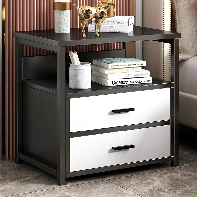 Wuli House Bedside Cabinet Nordic Style Ins Bedside Cabinet Bedroom Multi-level Storage Rack Small Multifunctional Cabinet 2024