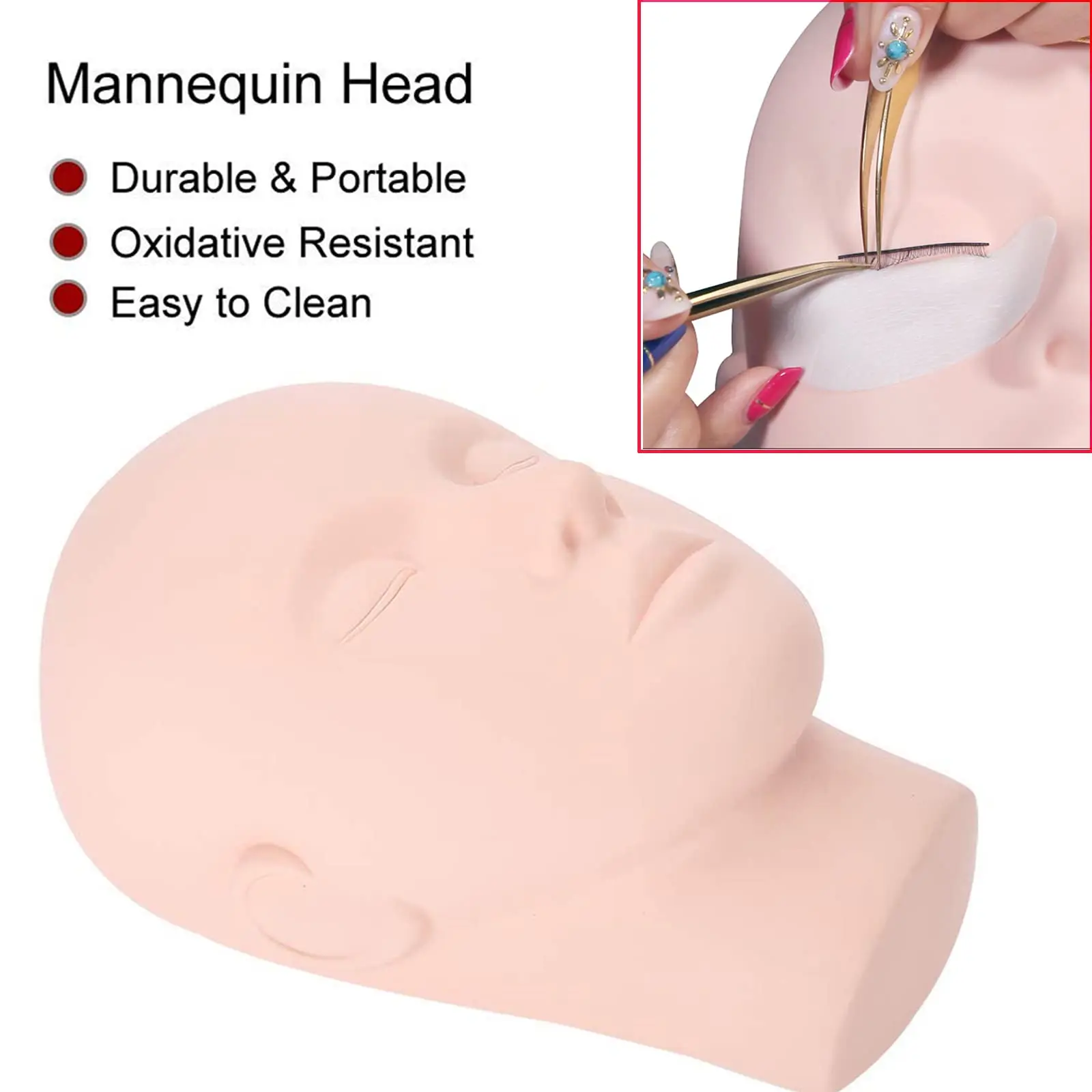 Lash Mannequin Head Professional Make Up Paint Eye Lash Extention Practice Training Head Soft Manikin Cosmetology Mannequin Doll