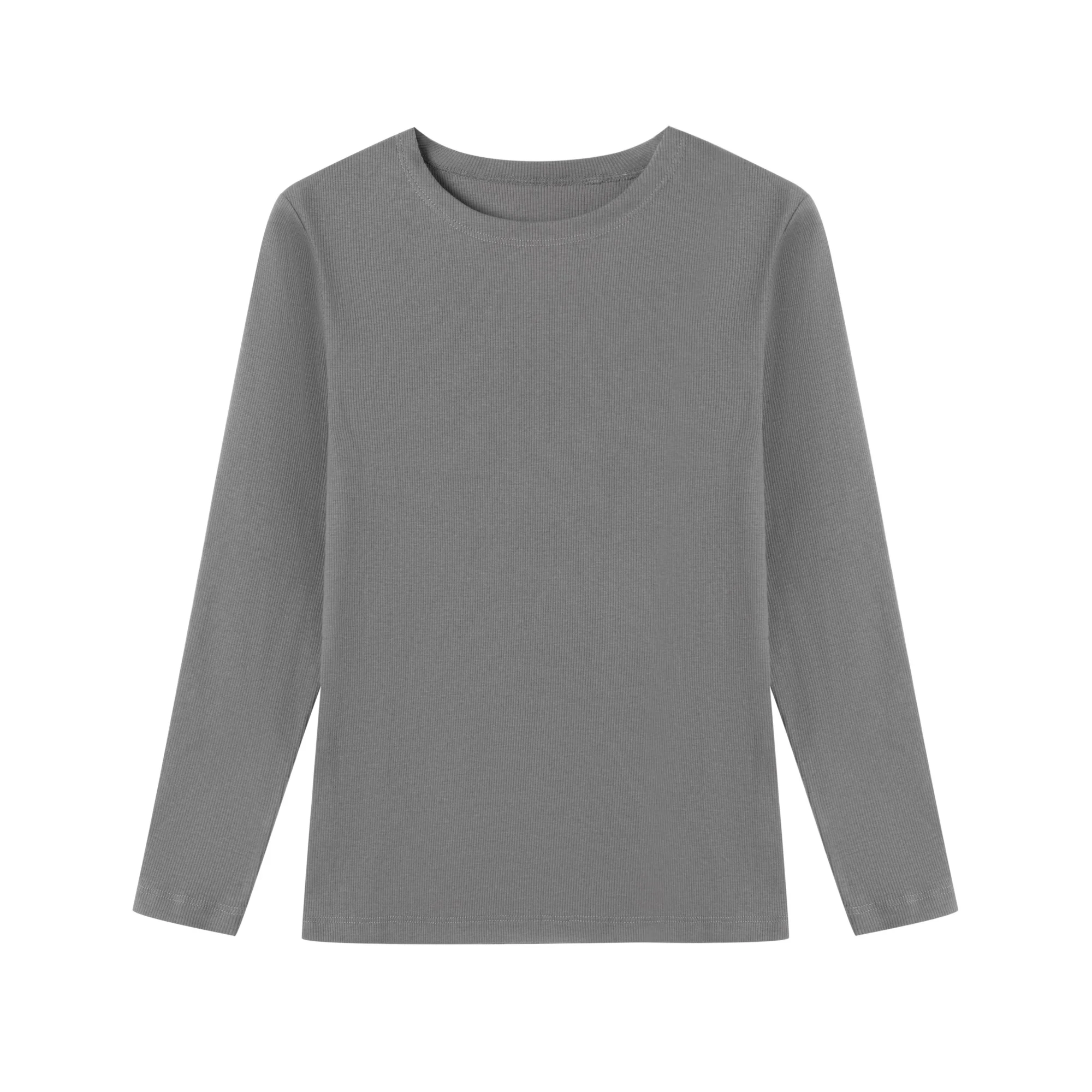 

Round Neck Long Sleeves Spring Autumn Boys And Girls Tops Simple Solid Color Versatile Kids Children Underwear Top High-Quality