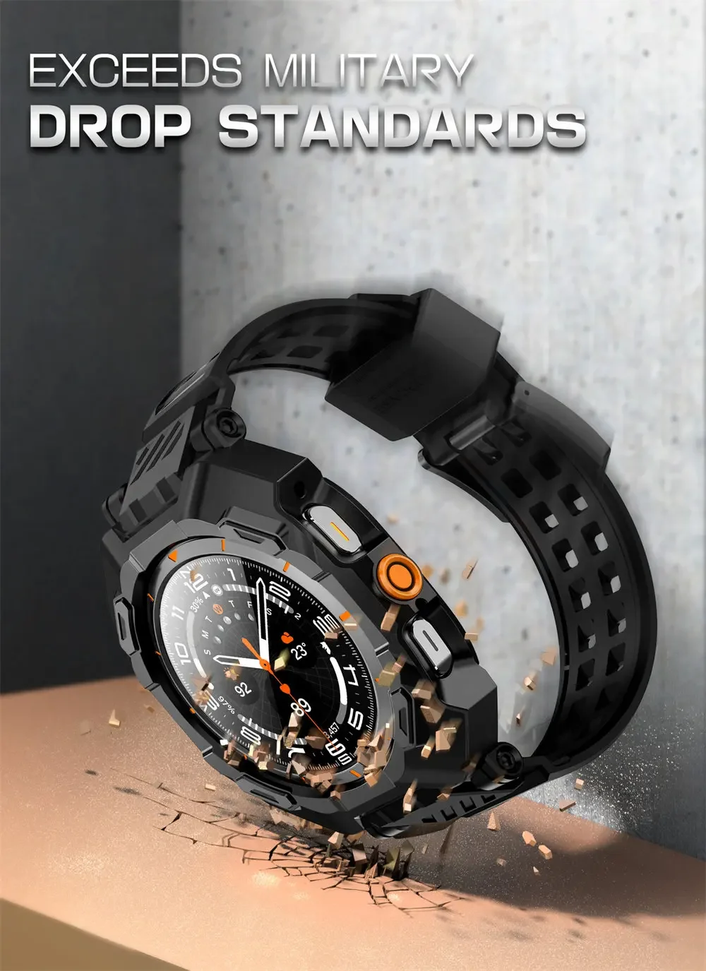 Supcase For Samsung Galaxy Watch Ultra Case 47mm ub pro robuste Schutzhülle mit verstellbarem Armband mit Displays chutz folie – Detail 12