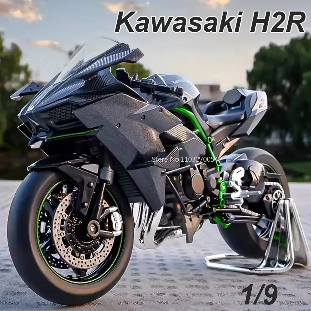 1/9 Kawasaki H2R Motorcycle Model Car Toy Alloy Diecast with Sound Light Vehicles Collection Decoration For Boys Birthday Gift