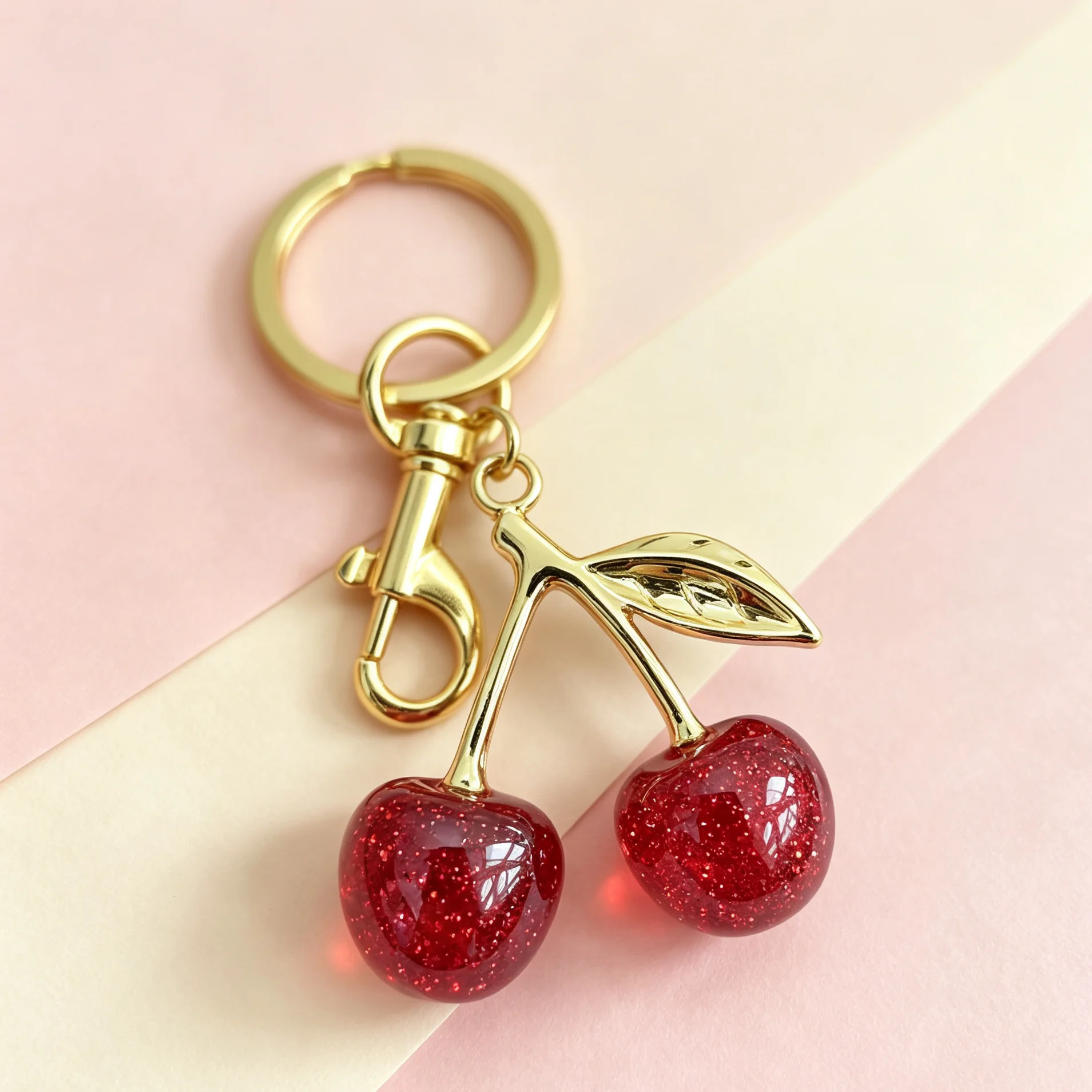 Cherry Charm Handbag Pendant Keychain Cherry Bag Charms Keychain Hanging Purse Charms For Women Mother's R's Day Birthday Gifts