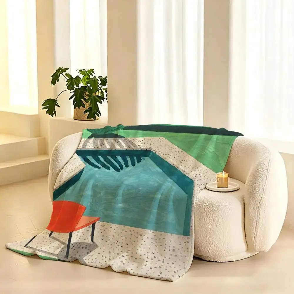 David Hockney Artist Throw  flannel blanket, suitable for sofas, beds, offices,  exquisite gift blankets