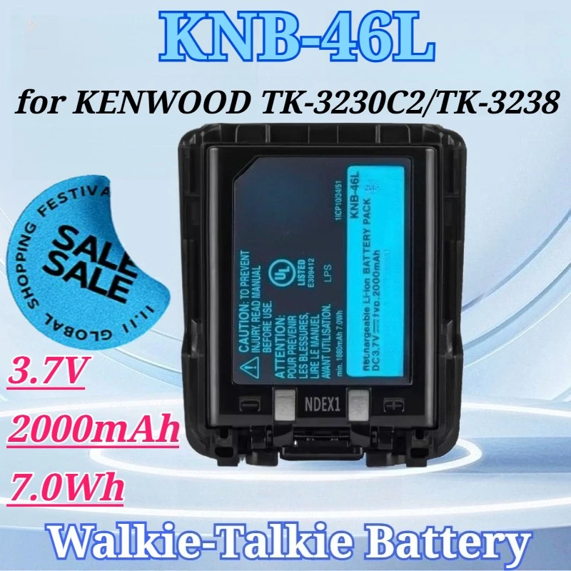 

KNB-46L 3.7V 2000mAh 7.0Wh for KENWOOD TK-3230C2/TK-3238 Walkie-talkie Battery