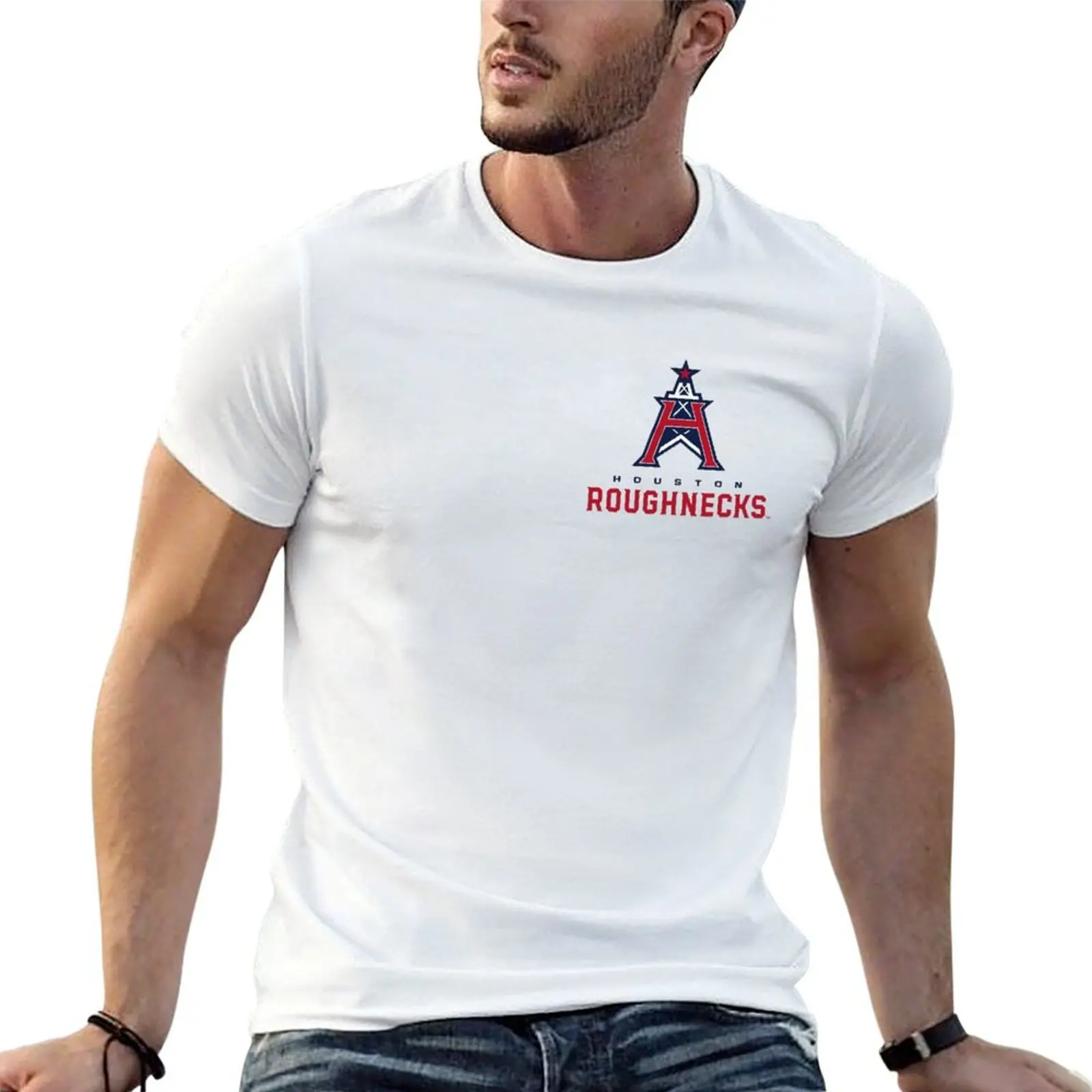 

Houston Roughnecks T-Shirt man t shirts for men casual anime t shirts oversize T-Shirt