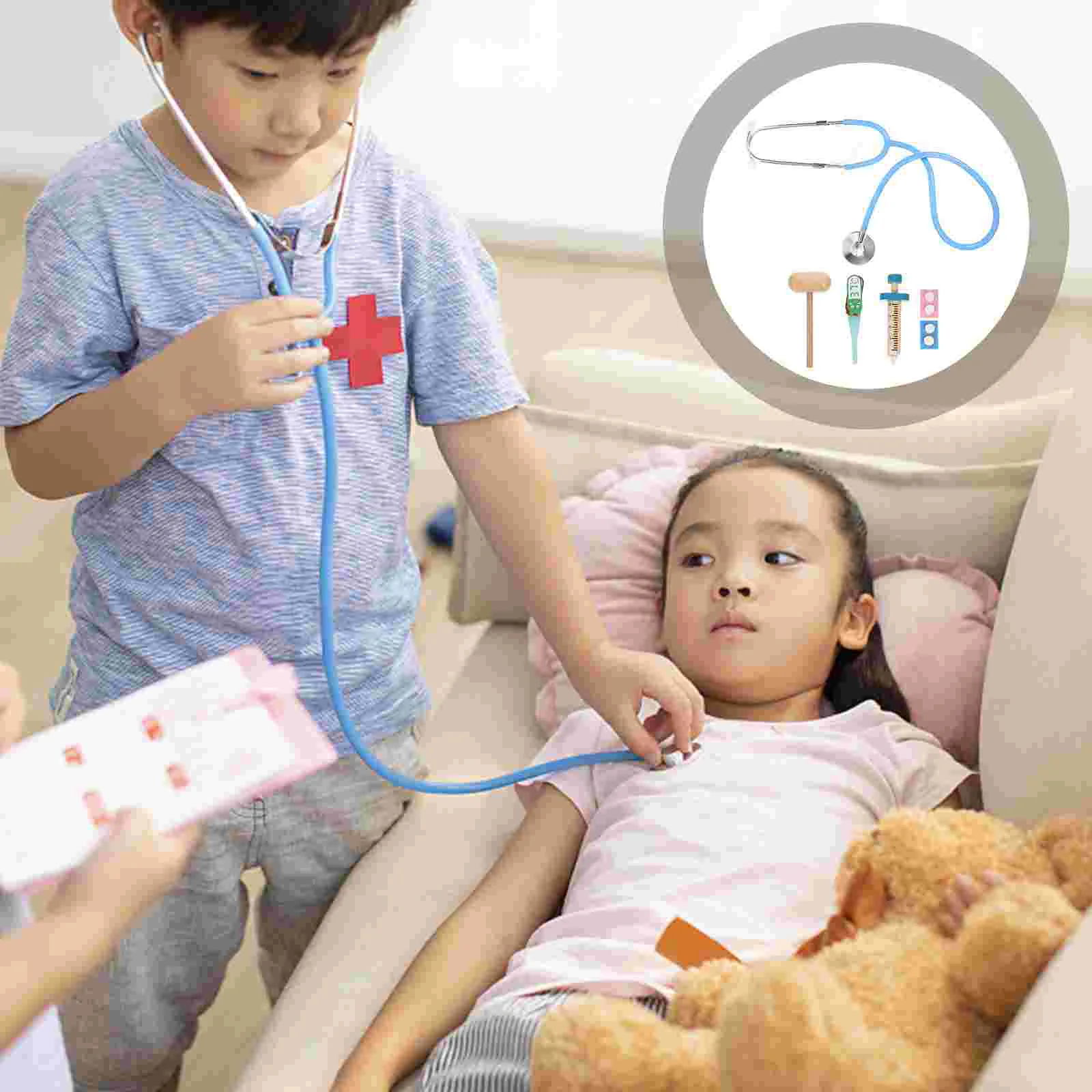 Kit médico para crianças de 3 a 5 anos, conjunto realista de brinquedos médicos para meninas, suprimentos médicos educacionais