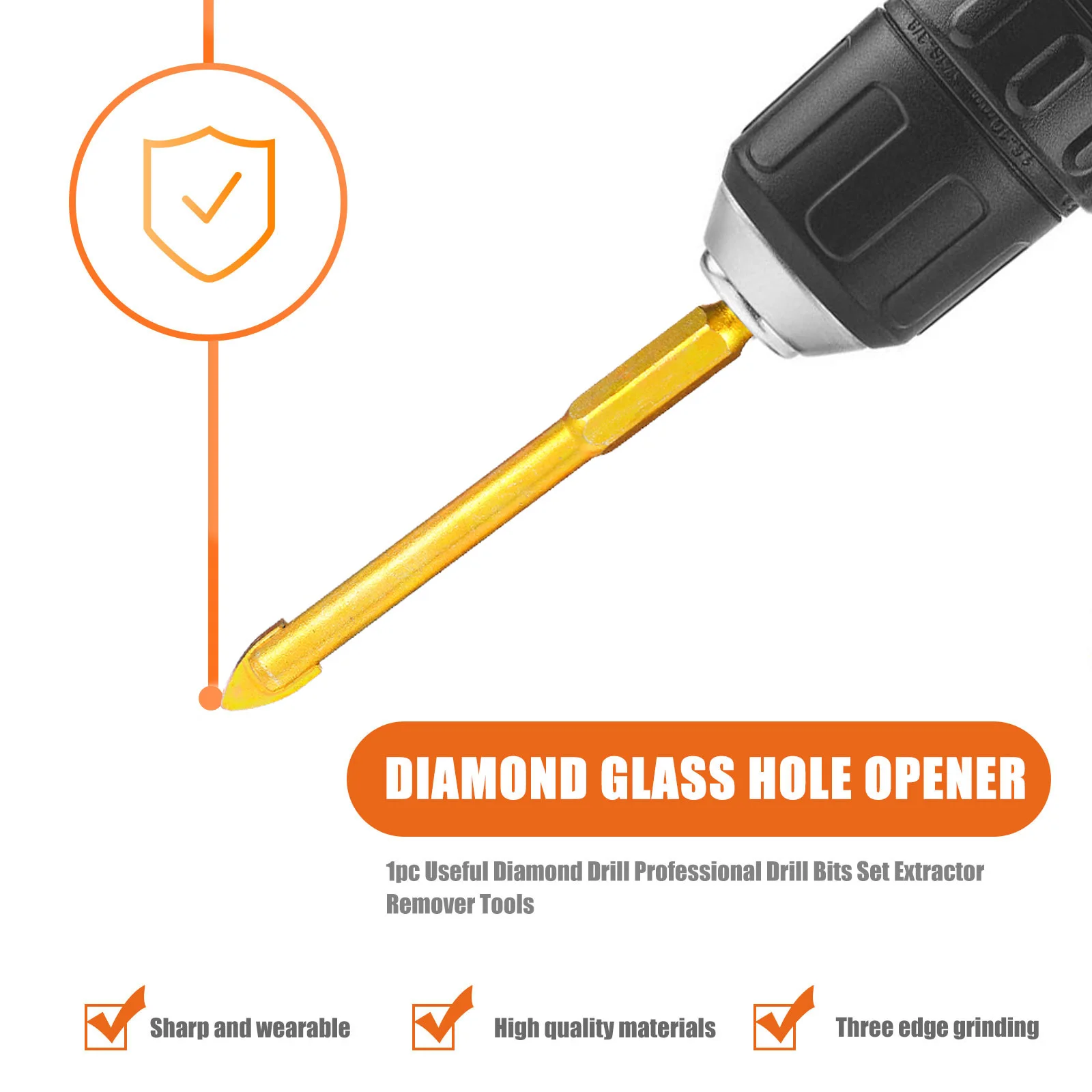 ดอกสว่านเจาะกระเบื้องหัวสามเหลี่ยมปลายคาร์ไบด์ 7 ชิ้น สำหรับเจาะกระจก เซรามิก และวัสดุแข็งอื่นๆ