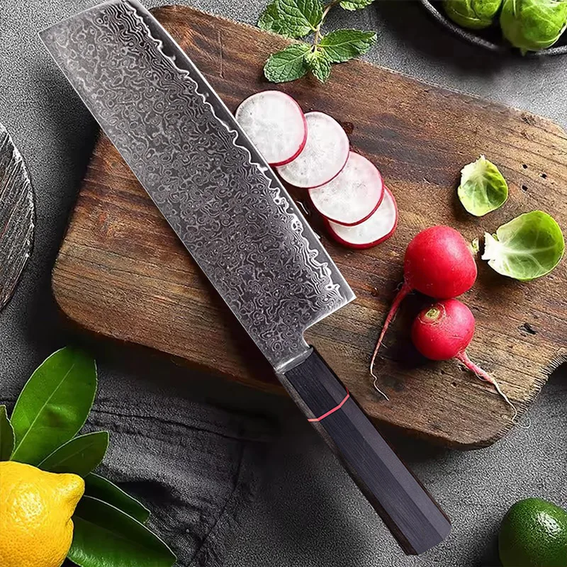 Damascus Steel Kitchen Knife Chef Knife Combination Set Professional VG10 Sharp Japanese Knife Fruit Fish Knife Cooking Tools view 5
