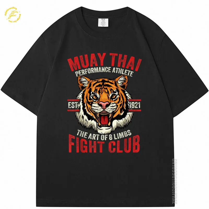 

1921 Tiger Tshirt Men Club Tee Muay Thai Fight Boxer Art Oversized T-Shirt 2025 New Tshirts Y2K Clothes 티셔츠 Vintage Graphic Tops