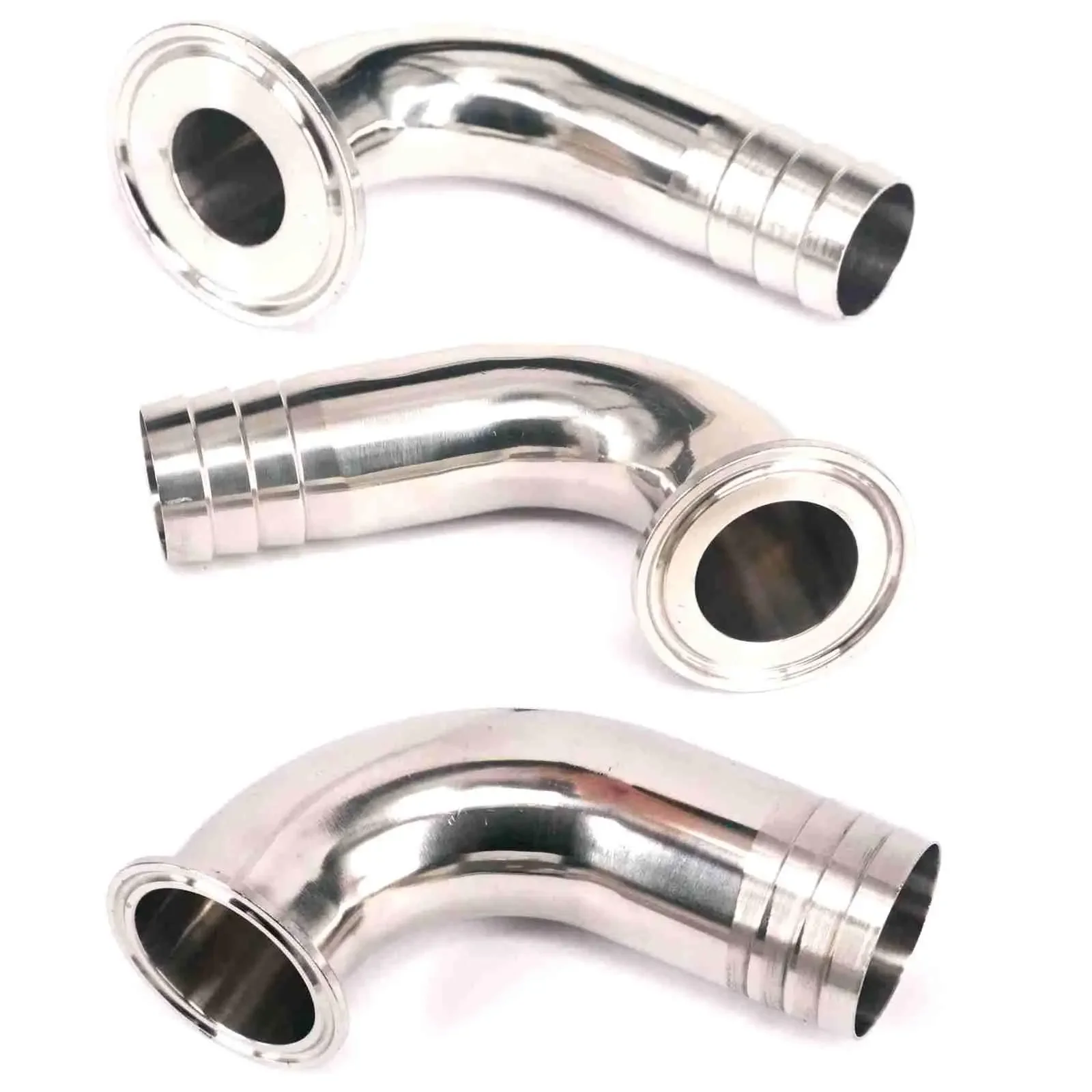 

19-102mm Hose Barbed 1.5" 2" 2.5" 3" 4" Tri Clamp Ferrule 304 Stainless Steel Sanitary Elbow Fittings Adapters