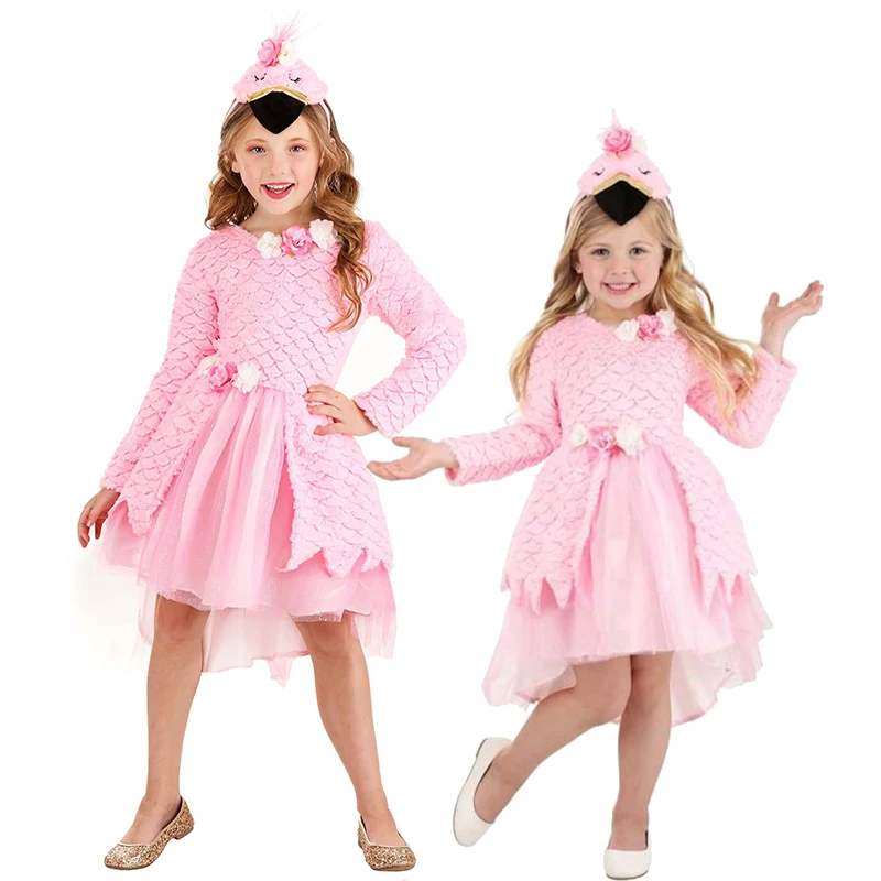Pink Flamingo Fancy Dress Up For Carnival Halloween Purim Party Niño Tutu Flamingos Costume New Arrival 2026 view 2