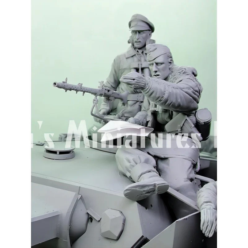 Kit de figurines en résine non peintes, thème militaire, 2 personnes, non assemblées et non peintes, GK, 1/35