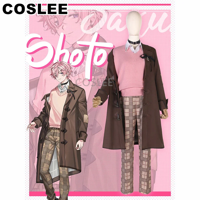 

COSLEE VTuber Shoto Shxtou Cosplay Costume Handsome Uniform Long Coat+Sweater+Shirt+Pants Role Play Halloween Outfit Men Women