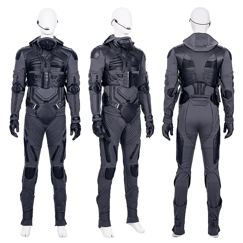 Black Dune Cosplay Costume Paul Distillation Service Full Set for Men Halloween Party Cosplay Outfit Jumpsuit