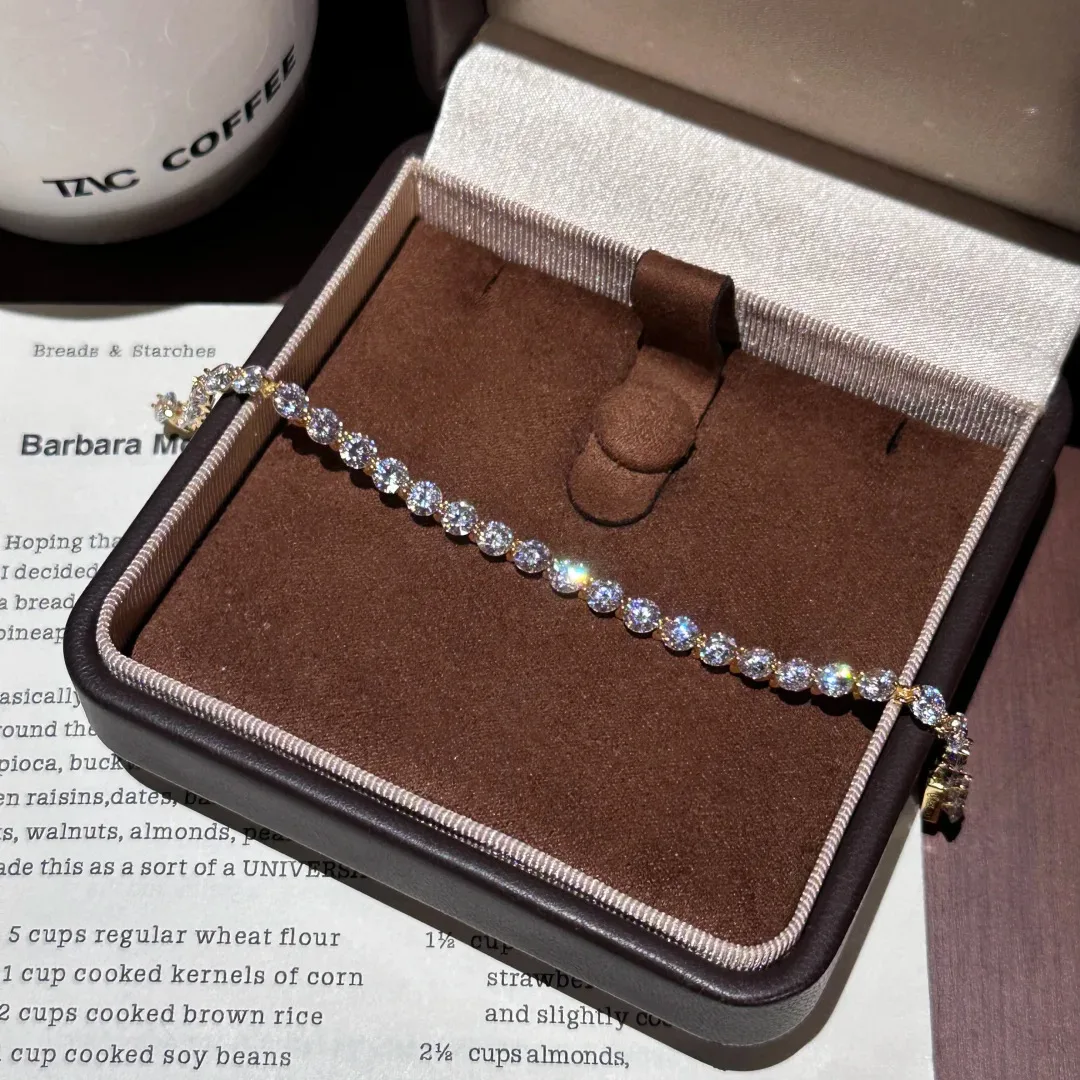 Neues 2026 Minimalistisches Design All-Diamond-Serie Armband 100% 925 Silber Modischer Einzigartiger Schmuck Geschenk – Detail 4