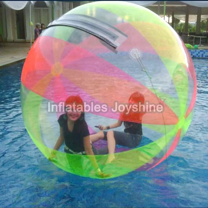 2 m PVC aufblasbarer Wasser-Walking-Ball, verschleißfestes Wasserspielzeug, Tanzball mit Reißverschluss für Schwimmbad im Freien