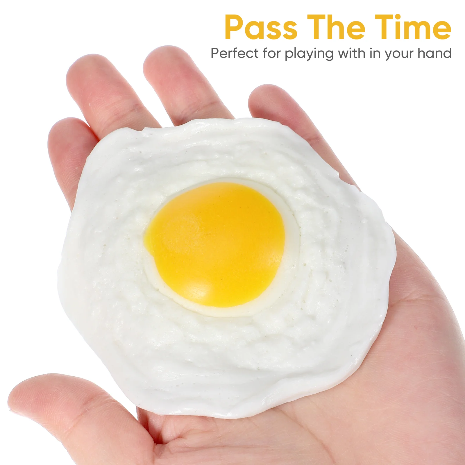 4 Pcs Poached Omelette Artificial Fried Eggs Tricky Toys Food Anti-stress Pracking Soft Glue Creative Vent