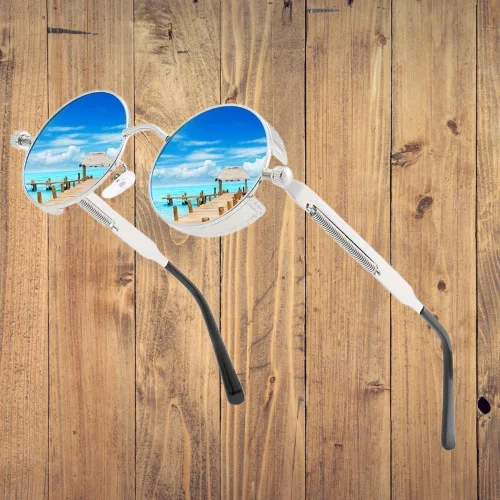 

Al-mg Alloy Classic Round Sun Glasses Polarized Mirror Sunglasses Custom Made Myopia Minus Prescription Lens-1to-6