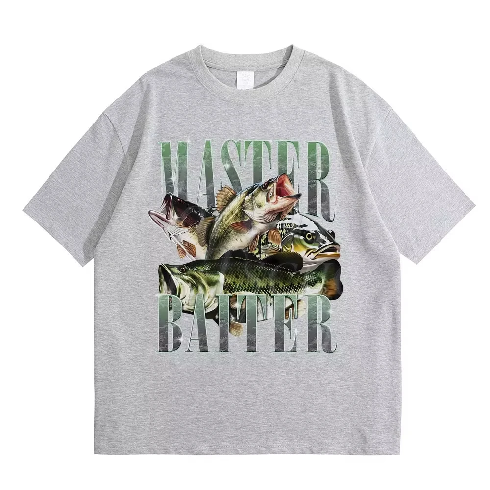 Master Baiter Meme T-shirt Vintage Washed Y2K Aesthetic Unisex Oversized Short Sleeve Summer Cotton Retro Streetwear Hot Sale