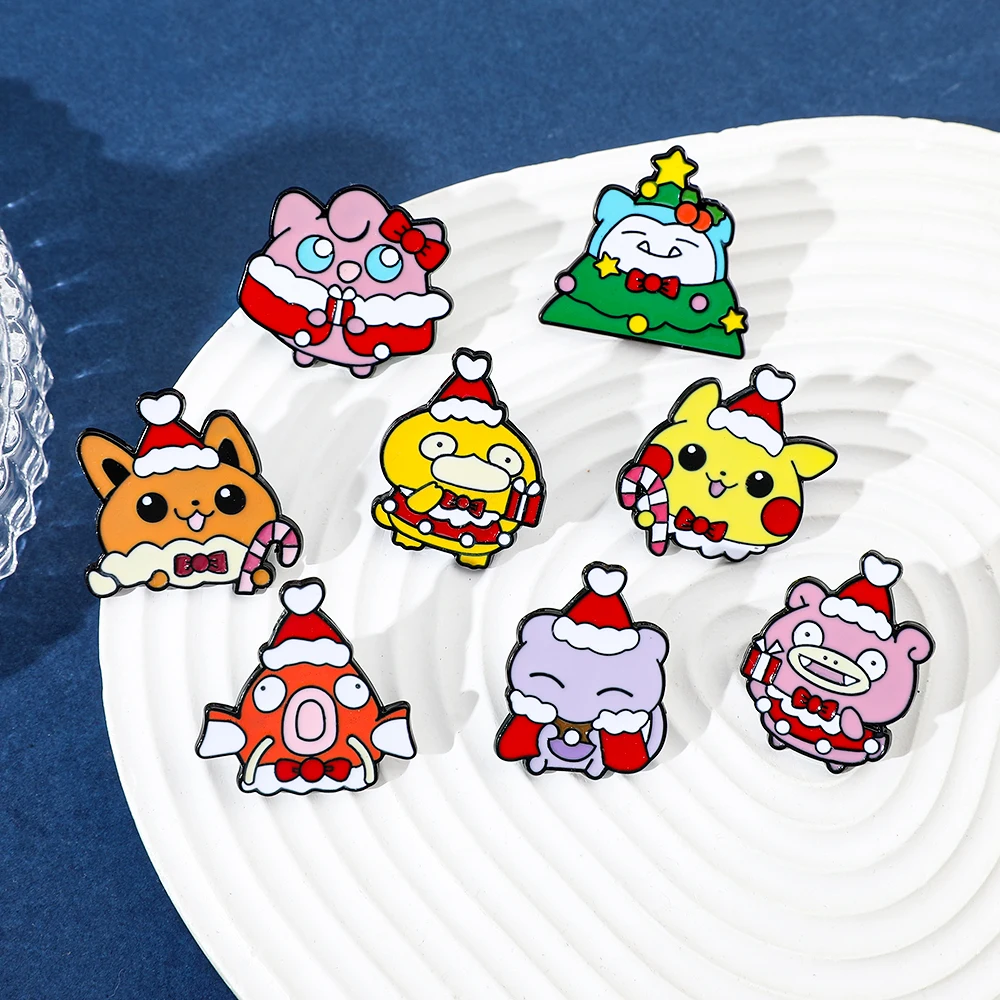 الكرتون جيب الوحش بيكاتشو لطيف بروش الأزياء سحر Jigglypuff شارة لعيد الميلاد دبوس ملابس مينا موضوع فريد التبعي #3