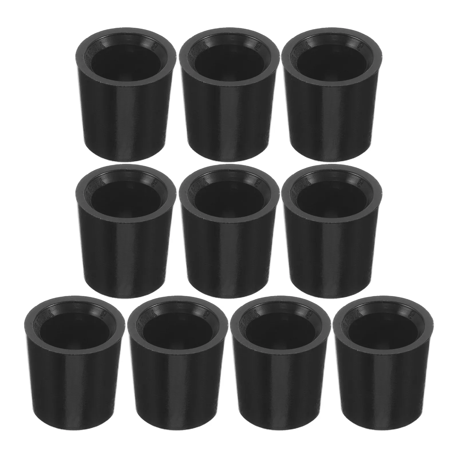 10Pcs Golf Club Grip Ferrules Black Plastic 8.4mm Inner Diameter Impact Absorbing Vibration Dampening Sleeve for Shaft Repair