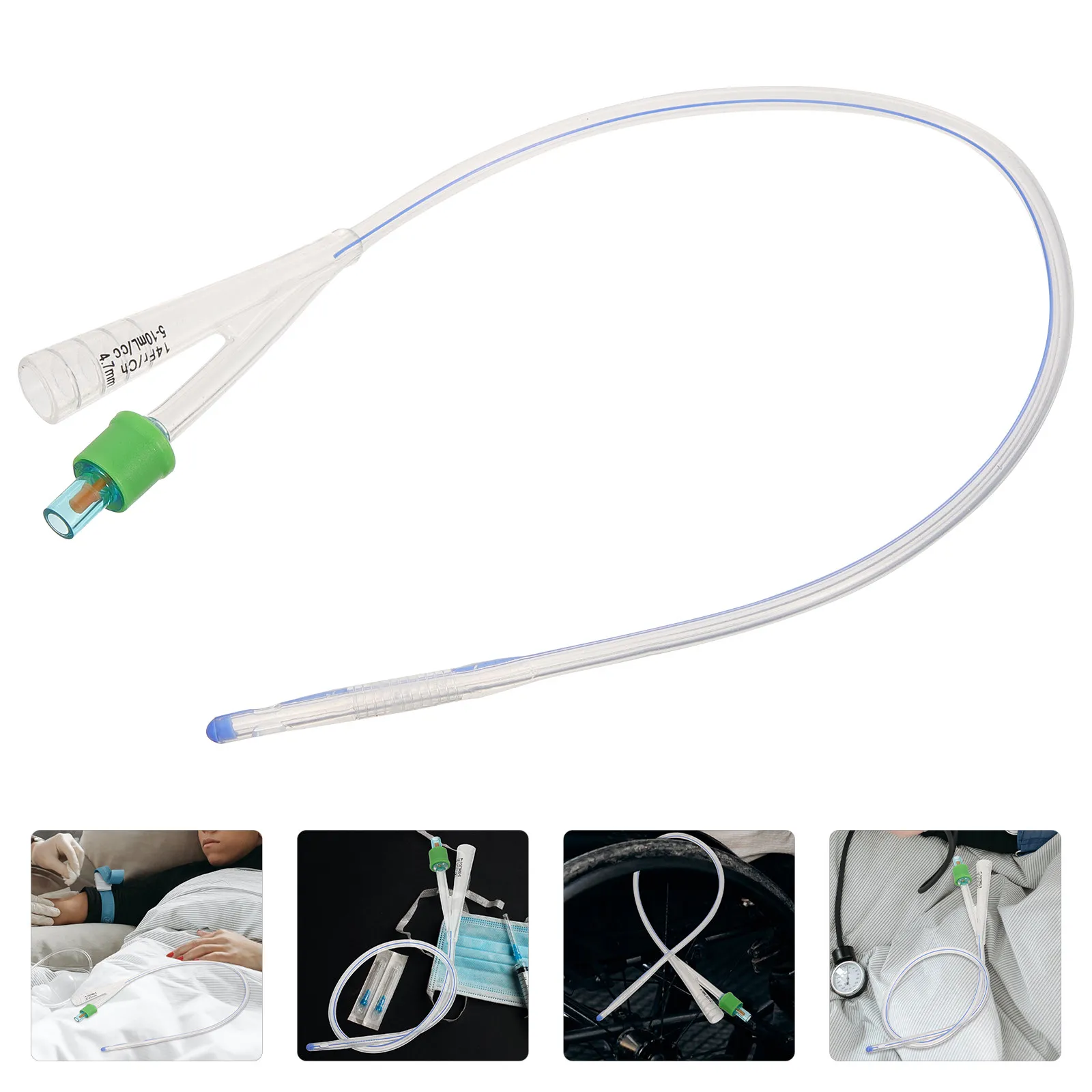 

Double Lumen Urinary Catheter Silicone Clear Tube For Women Men Disposable Urethral Drainage Supplies Patient Hospital Home