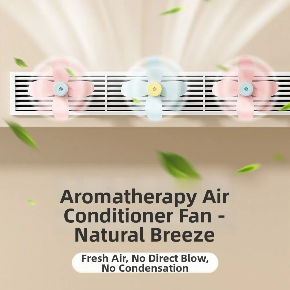 1/3Pcs Wall Mounted Air Conditioning Ventilator Windmill Shaped Silent Air Conditioner Vent Fan Energy Saving