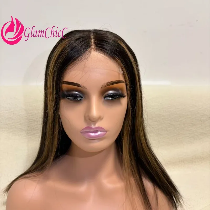 

P1b/27# 4x4 Lace Frontal 14 Inch Long Bone Straight Human Hair Wig Brazilian Virgin Remy 180% Density Pre Plucked Baby Hair