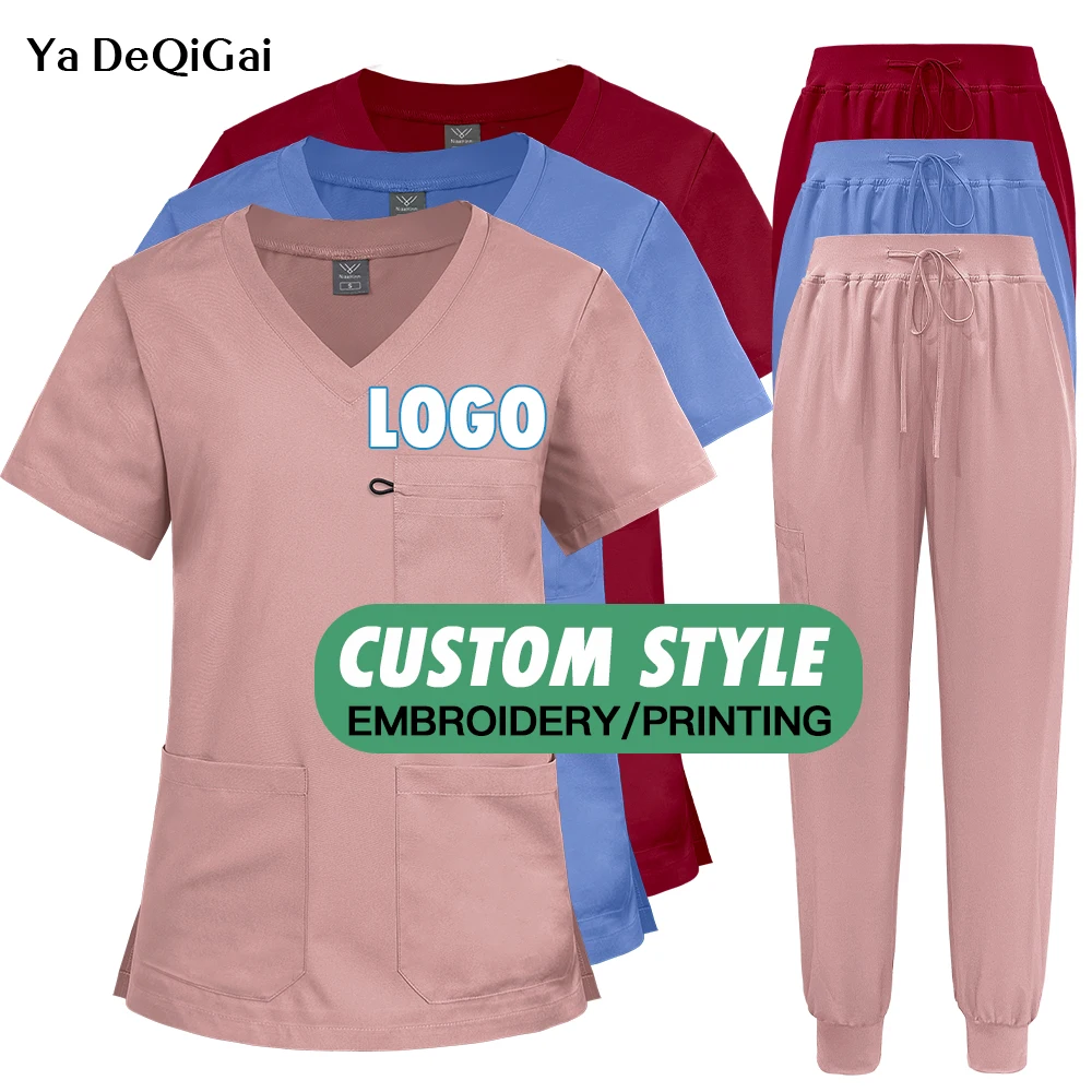 uniforme-cirurgico-unissex-para-mulheres-conjunto-de-roupa-de-trabalho-em-cor-solida-acessorios-para-hospital-com-logo-personalizado