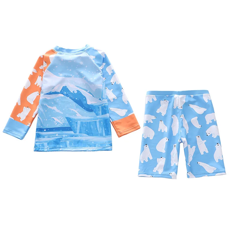 HappyFlute Summer 2PCS set  Boy  Cartoon Animals Print Children's Waterproof&Quick Drying Travel Swimsuit